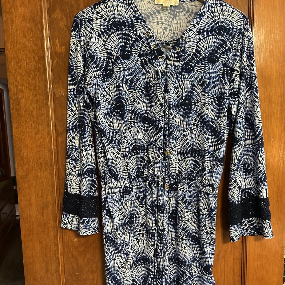 Navy Tie Dye Pattern  Dress
